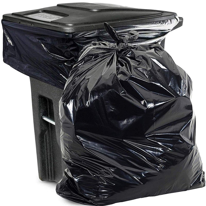 Aluf Plastics Heavy Duty 65 Gallon Black Trash Bags - (Pack of 50) 1.6 MIL - 50" x 58" Industrial Garbage Bags Premium Quality Plastic Can Liners for Recycling, Bottles, Cans, Contractors, Toter, Rubbermaid - Image 1